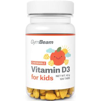 GymBeam Vitamin D3 for Kids tablety na cmúľanie pre deti príchuť Orange 120 tbl