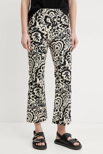 Nohavice Weekend Max Mara dámske, čierna farba, zvony, stredne vysoký pás, 2515131122600