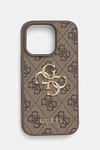 Puzdro na mobil Guess iPhone 16 Pro 6.3 hnedá farba, GUHCP16L4GMGBR