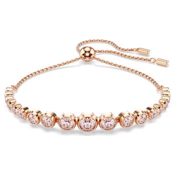 Swarovski Pozlátený náramok s ružovými kryštálmi Tennis Imber 5718204