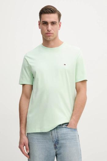 Bavlnené tričko Tommy Hilfiger pánske, zelená farba, jednofarebné, MW0MW39995