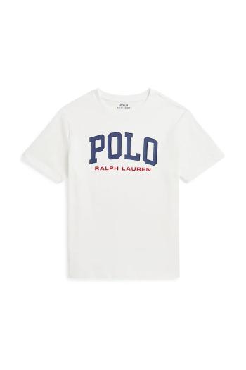 Detské bavlnené tričko Polo Ralph Lauren biela farba, s potlačou, 323958159002