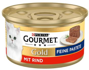 GOURMET GOLD cat hovädzia paštéta konzervy pre mačky 12 x 85g