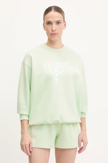 Mikina Guess ROBERTA dámska, čierna farba, s nášivkou, V5RQ12 KC3D2