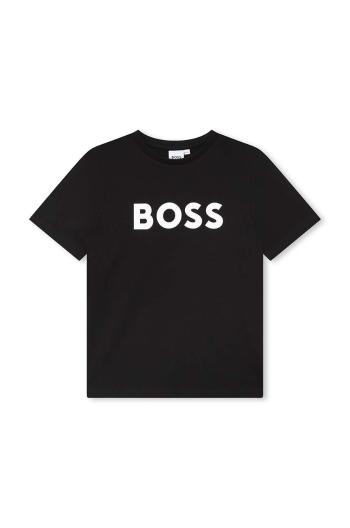 Detské bavlnené tričko BOSS biela farba, s potlačou