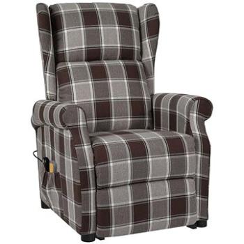 Shumee zdvíhacie polohovacie kreslo hnedé textil, 329485