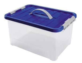 Plastový úložný box s vekom a uchom HEIDRUN Clip Box 25l