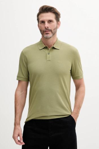 Bavlnené polo tričko BOSS zelená farba, jednofarebné, 50468362