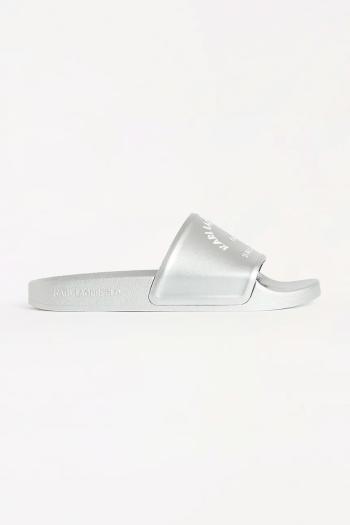 Šľapky Karl Lagerfeld KONDO 2.0 dámske, strieborná farba, KL80908A