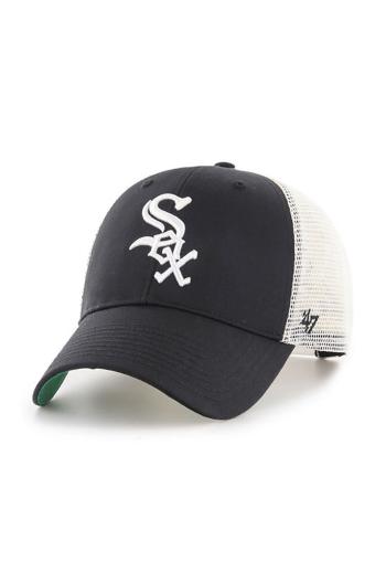 Čiapka 47 brand MLB Chicago White Sox čierna farba, s nášivkou, B-BRANS06CTP-BK