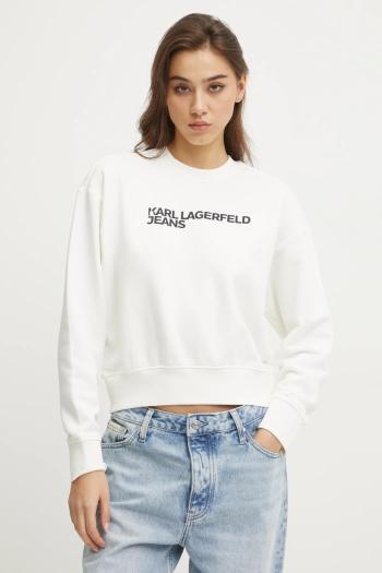 Mikina Karl Lagerfeld Jeans dámska, biela farba, s potlačou, A1W20005