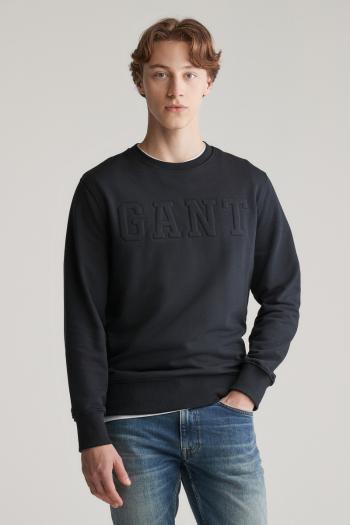 MIKINA GANT EMBOSSED C-NECK SWEAT BLACK