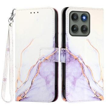 ART MARBLE Peňaženkový kryt pre Motorola Edge 60 Pro WHITE PURPLE