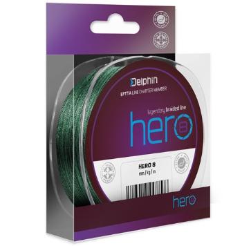 Delphin splietaná šnúra hero 8 zelená 300 m - 0,25 mm 19,1 kg