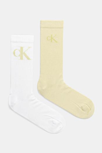 Ponožky Calvin Klein Jeans 2-pak pánske, biela farba, 701231387
