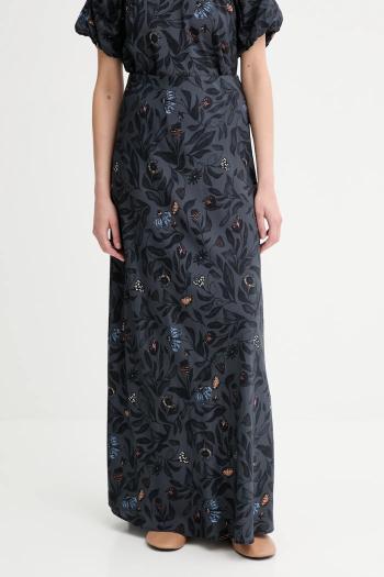 Sukňa MUNTHE BARDOT tmavomodrá farba, maxi, rovný strih, 253120125320