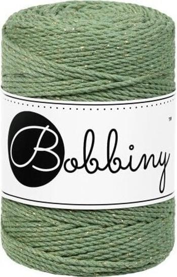 Bobbiny 3PLY Macrame Rope 1,5 mm 100 m Golden Eucalyptus Green Špagát