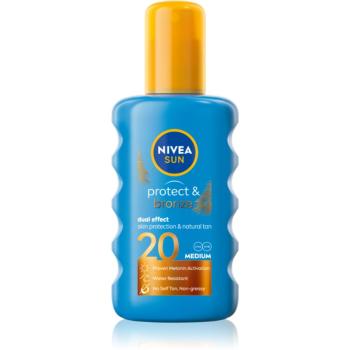 NIVEA SUN Protect & Bronze intenzívny sprej na opaľovanie SPF 20 200 ml