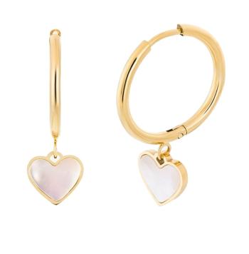 Preciosa Pozlátené náušnice s perleťou Mother of Pearl Heart 7491Y01