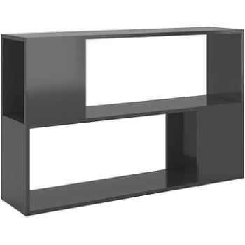 Shumee sivá s vysokým leskom 100 × 24 × 63 cm drevotrieska, 809178