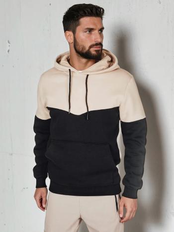 Pánska basic mikina s kapucňou béžovej Dstreet BX5880