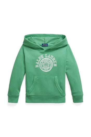 Mikina Polo Ralph Lauren zelená farba, s kapucňou, s potlačou, 322971334001