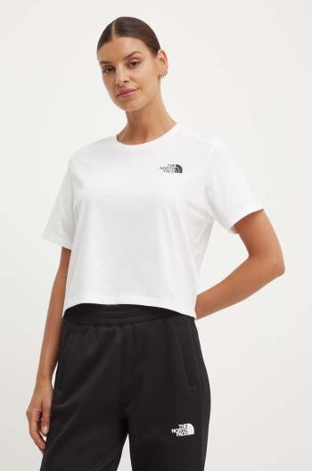 Tričko The North Face W Simple Dome Cropped Slim Tee dámske, biela farba, NF0A87U4FN41