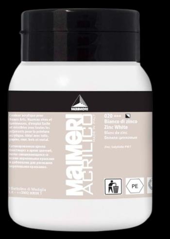 MAIMERI ACRILICO - Akrylové farby 020 - zinc white, 0,5 L