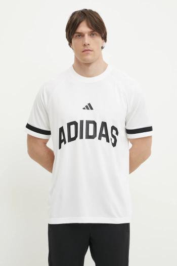Tričko adidas US Sports pánske, biela farba, s potlačou, JD8099