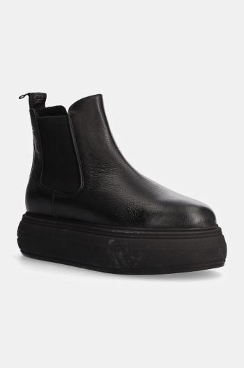 Kožené topánky chelsea Steve Madden Hazel dámske, čierna farba, na platforme, jemne zateplené, SM11003088