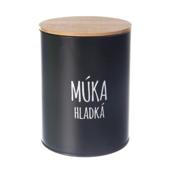 Dóza plech/bambus pr. 13 cm Múka hladká BLACK SK