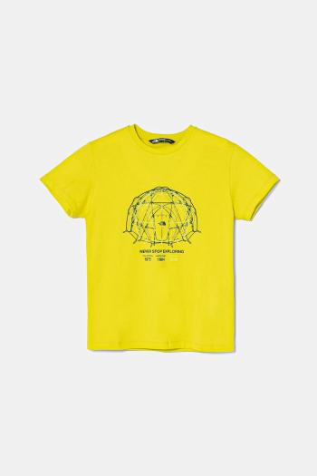 Detské bavlnené tričko The North Face GRAPHIC RELAXED S/S TEE zelená farba, s potlačou, NF0A8AXGJE31