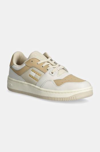 Tenisky Tommy Jeans TJW RETRO BASKET TONAL LOGO biela farba, EN0EN02606