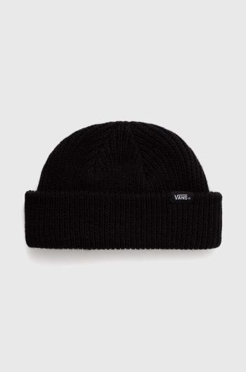 Detská čiapka Vans Core Basic Beanie čierna farba biela, z hrubej pleteniny, VN000J5UBLK1