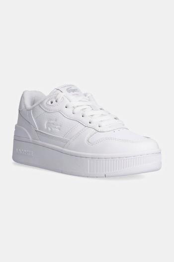 Kožené tenisky Lacoste T-Clip Platform biela farba, 48SFA0046