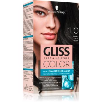 Schwarzkopf Gliss Color permanentná farba na vlasy odtieň 1-0 Deep Black 1 ks