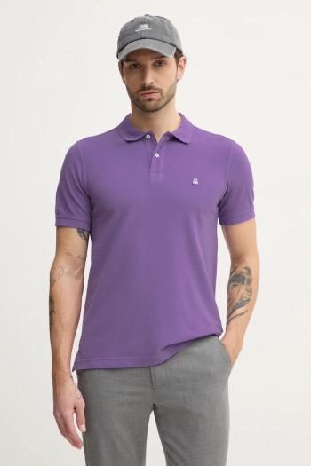 Bavlnené polo tričko United Colors of Benetton ružová farba, jednofarebné, 3089J3179