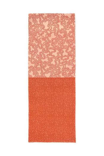 Bavlnený šál Tous TEXTIL dámsky, oranžová farba, vzorovaný, 2002201109
