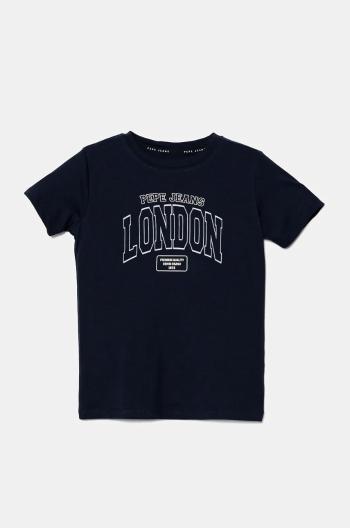Detské bavlnené tričko Pepe Jeans BALEY tmavomodrá farba, jednofarebné, PB503912