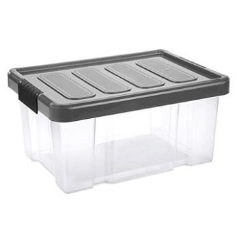 Tontarelli Box PUZZLE CLIP 5 l s vekom transparent/grafit; 29,8 × 19,8 × H 14,5 cm (8035638AK5)