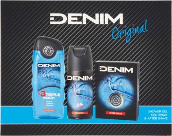 Kozmetikai ajándékcsomag DENIM ORIGINAL Borotválkozás utáni víz 100 ml + Tusfürdő zselé 250 ml + Deo spray 150 ml