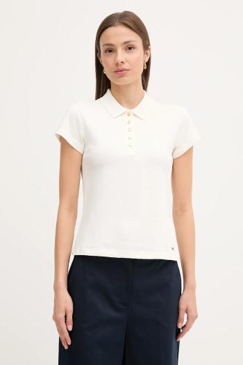 Polo tričko Tommy Hilfiger dámske, béžová farba, WW0WW45768