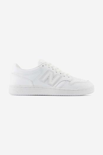 Kožené tenisky New Balance 480 biela farba BB480L3W