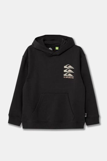 Detská mikina Quiksilver SCREEN HOODIE šedá farba, s kapucňou, s potlačou, EQBFT03896