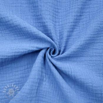 Dvojitá gázovina/mušelín royal blue ORGANIC