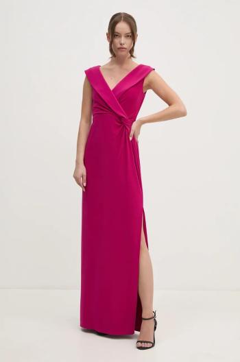 Šaty Lauren Ralph Lauren ružová farba, maxi, rovný strih, 253863940