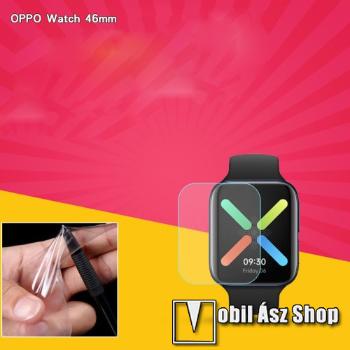 Oppo Watch 46mm, TPU okosóra képernyővédő fólia, 1db, Clear, törlőkendővel