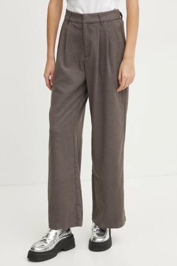 Nohavice Hollister Co. dámske, hnedá farba, široké, vysoký pás, KI356-4145
