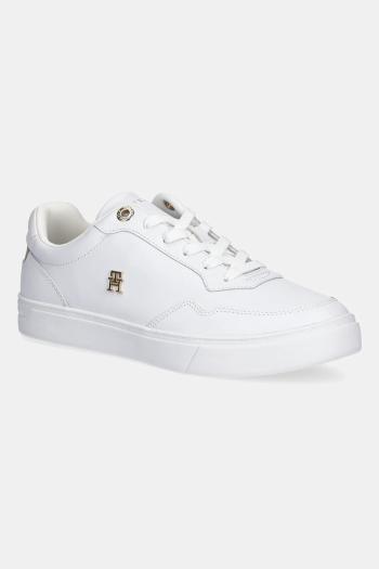 Kožené tenisky Tommy Hilfiger ESSENTIAL ELEVATED COURT SNEAKER biela farba, FW0FW08758