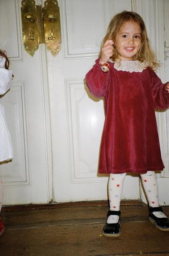 Dievčenské šaty Konges Sløjd VENOLA DRESS GRS červená farba, mini, áčkový strih, KS102136